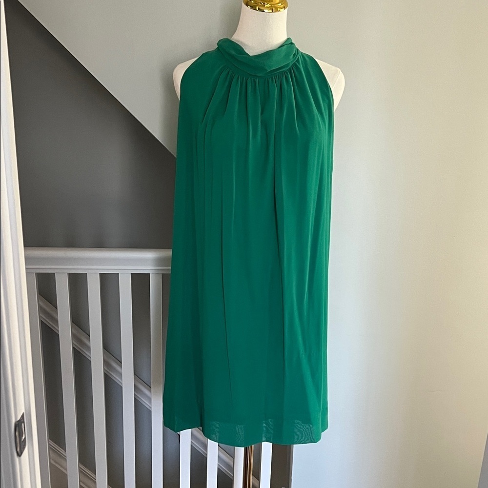 eva mendes for New York & Company Green Halter Neck Shift Dress